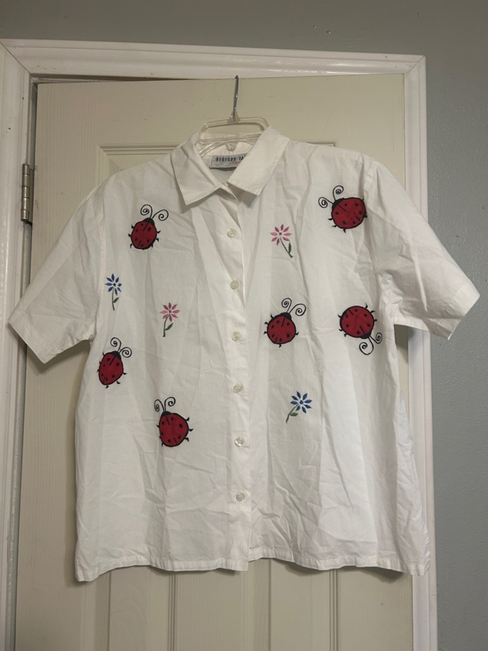 Bedford Fair ladybug floral shirt